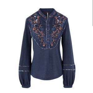 Free People Sundance Kid Western Henley Sz S